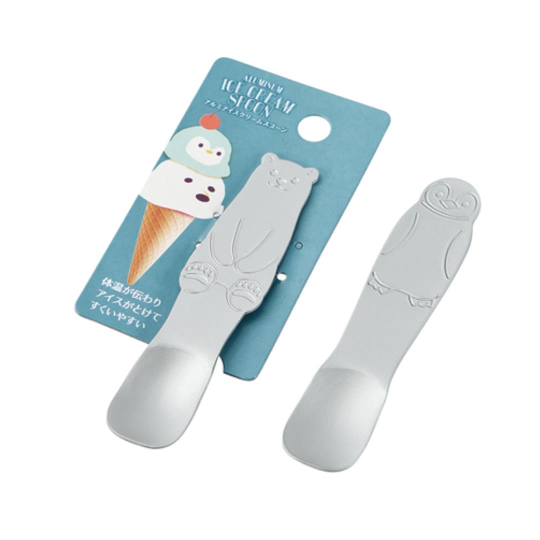 Echo Animal-Shaped Aluminium Ice Cream Spoon (Random Design) アルミアイスクリームスプーン (白くま・ペンギン)