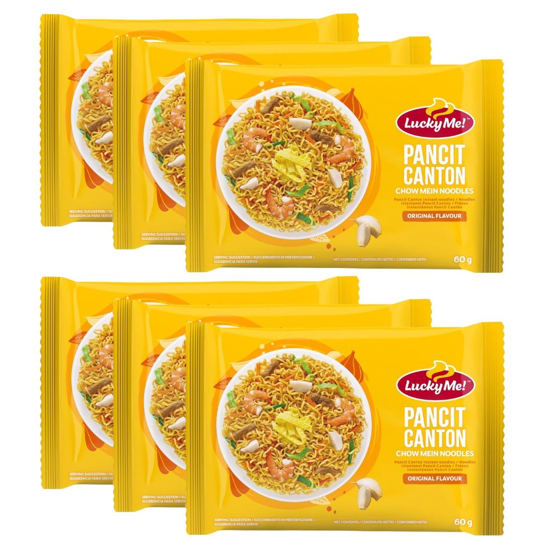 Lucky Me Pancit Canton Chow Mein Noodles (Original Flavour) (Pack of 6)