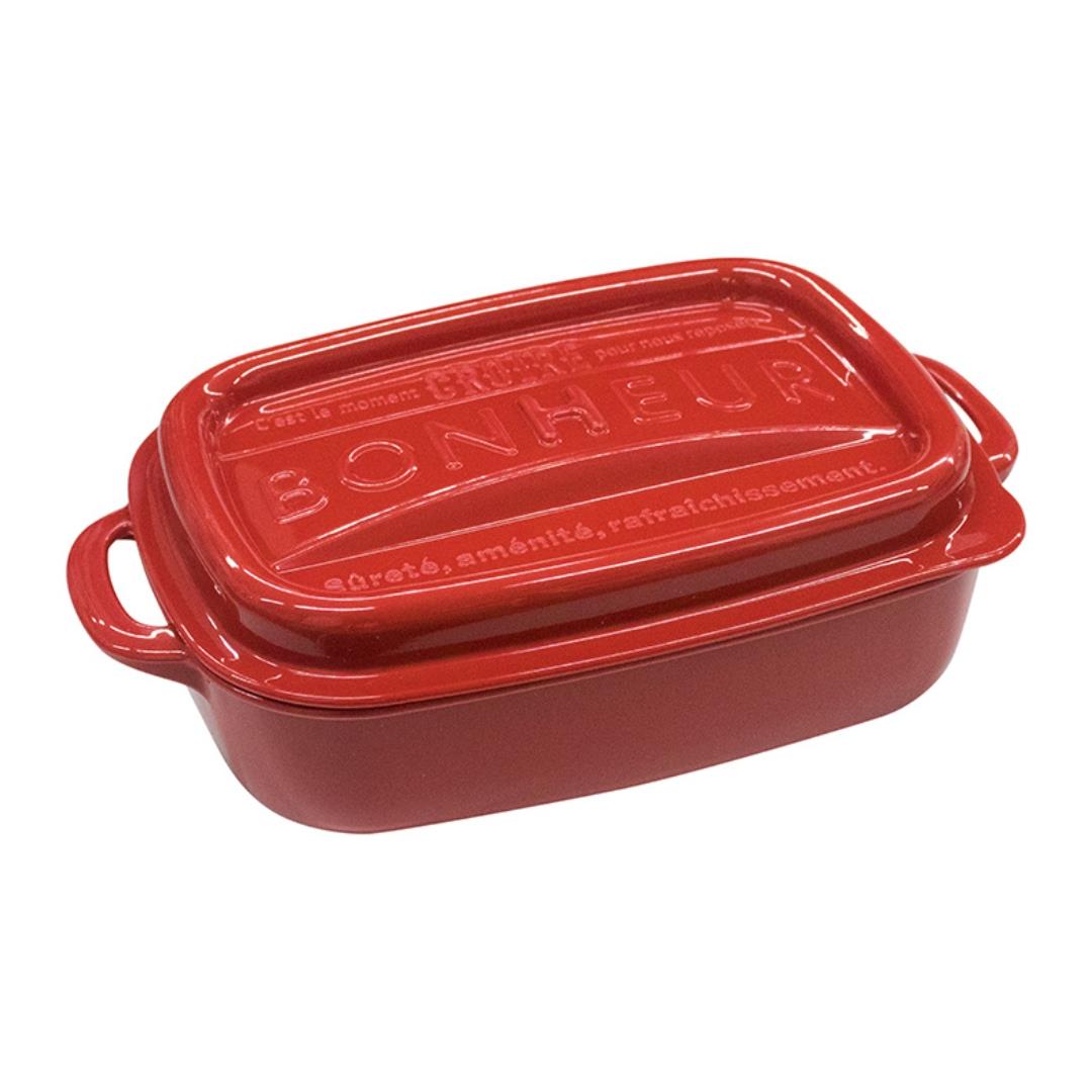 Yamada Bonheur Lunch Box (Red) ボヌール ランチスクエア3L レッド