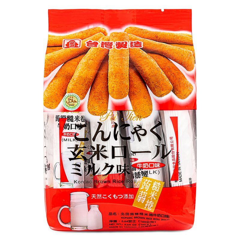 Pei Tien Konjac Brown Rice Roll (Milk Flavor) 北田 蒟蒻糙米捲 (牛奶口味)