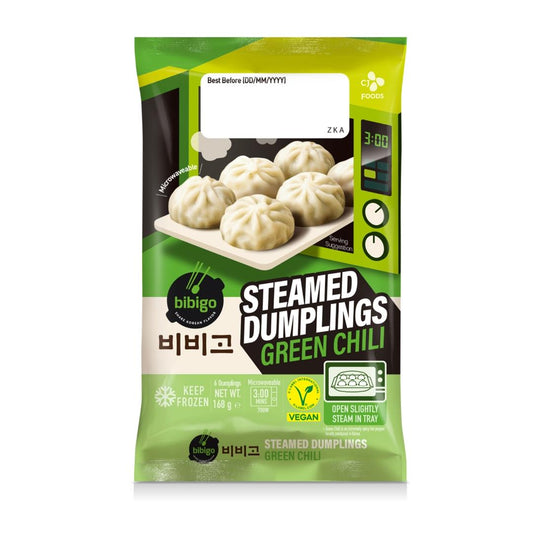 CJ Bibigo Steamed Mandu Dumplings (Green Chilli)