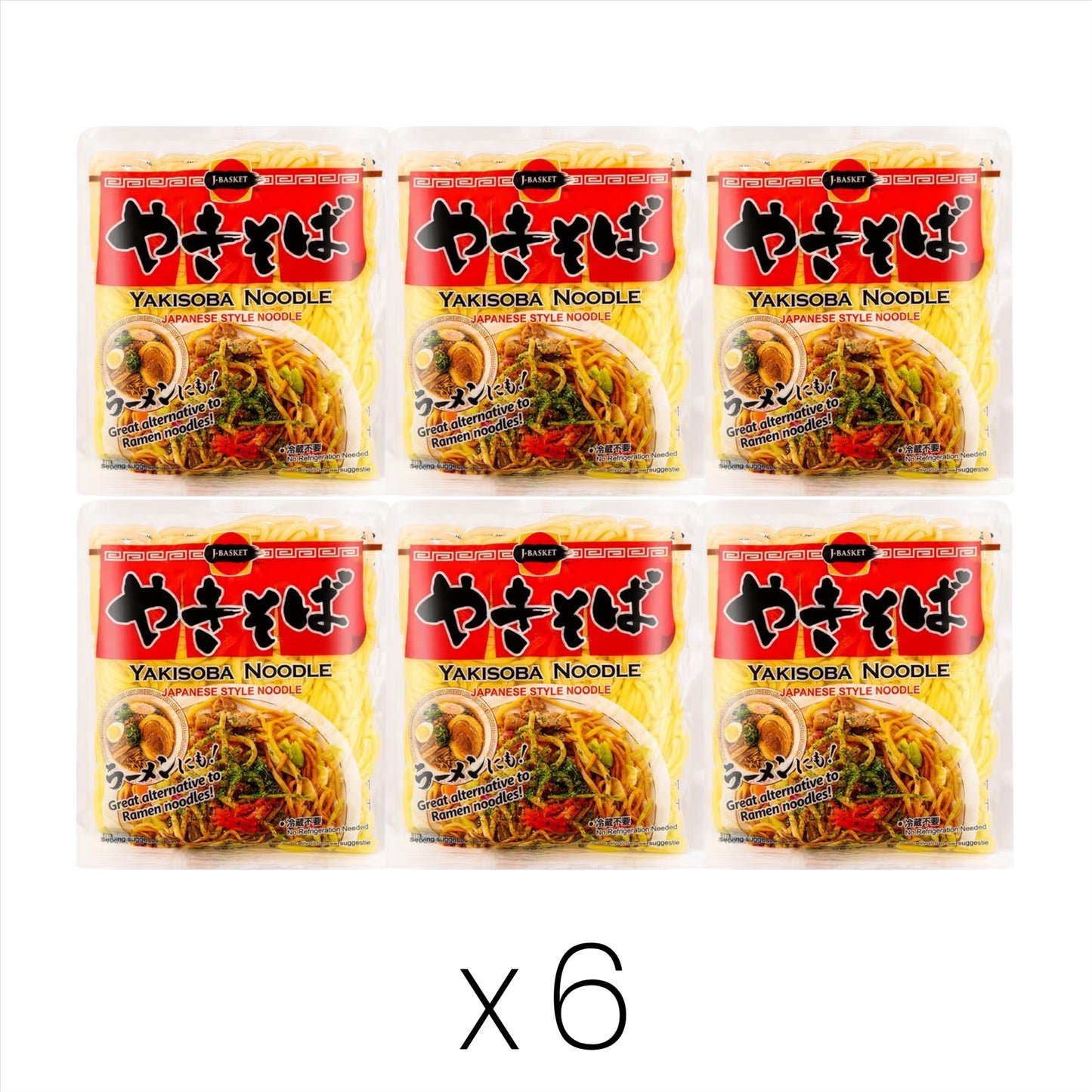J-basket Yakisoba Noodle (Japanese Style Noodle) やきそば (Bundle of 6)