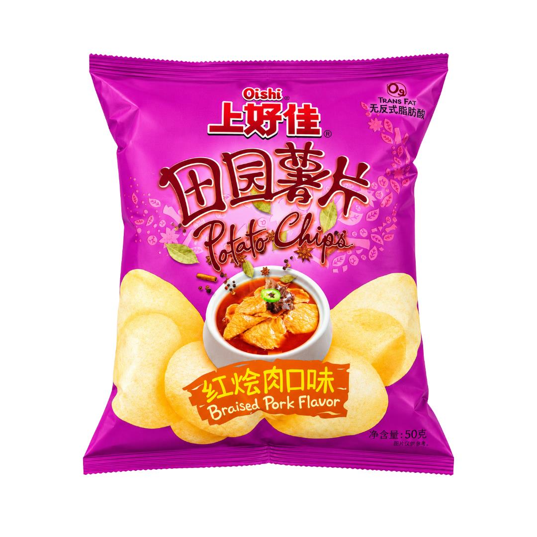 Oishi Potato Chips (Beef Stew Flavour) 上好佳 田園薯片 (紅燒牛肉味) - Best Before: 27/12/2026