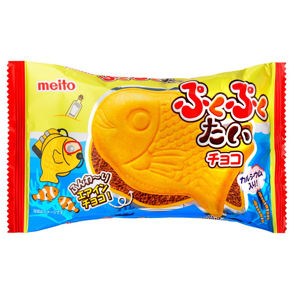 Meito Pukupuku Tai Monaka Fish Shape Wafer (Chocolate) ぷくぷくたい エアインチョコ