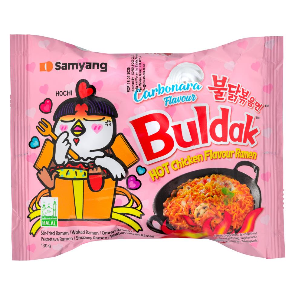 samyang buldak hot chicken flavour ramen (carbonara) (eu version) 130g