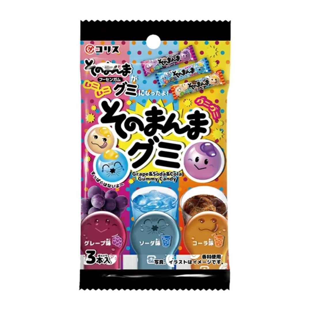 Coris Sono Manma Gummy Candy (3 Sticks) (Grape, Soda & Cola Flavour) そのまんまグミ (3本入)