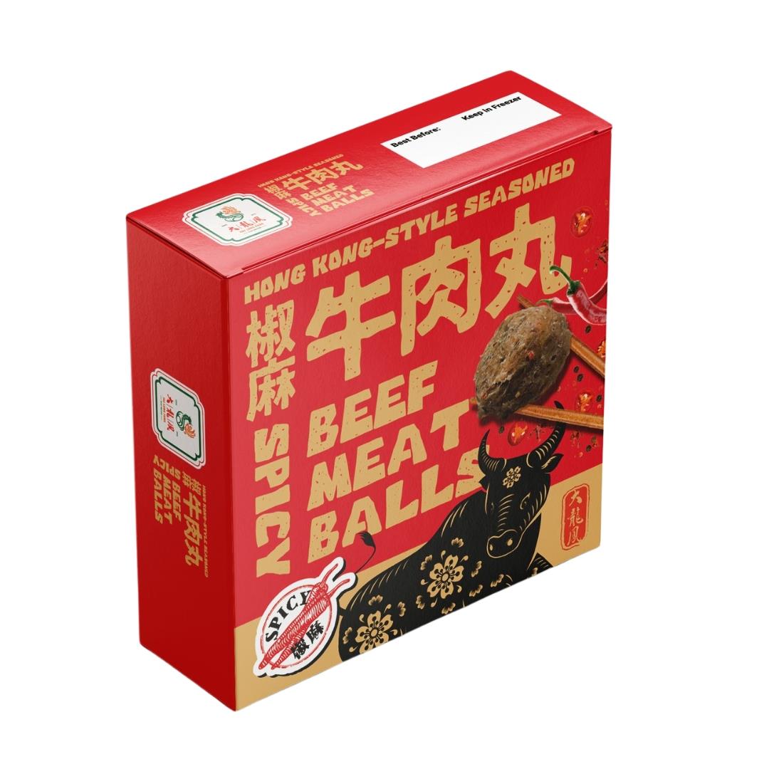 Tai Lung Fung Frozen Hong Kong-Style Seasoned Beef Meat Balls (Spicy) 大龍鳳 椒麻牛肉丸