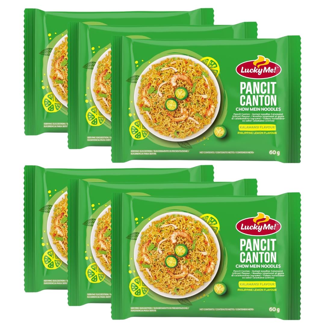 Lucky Me Pancit Canton Chow Mein Noodles (Kalamansi Flavour) (Pack of 6)