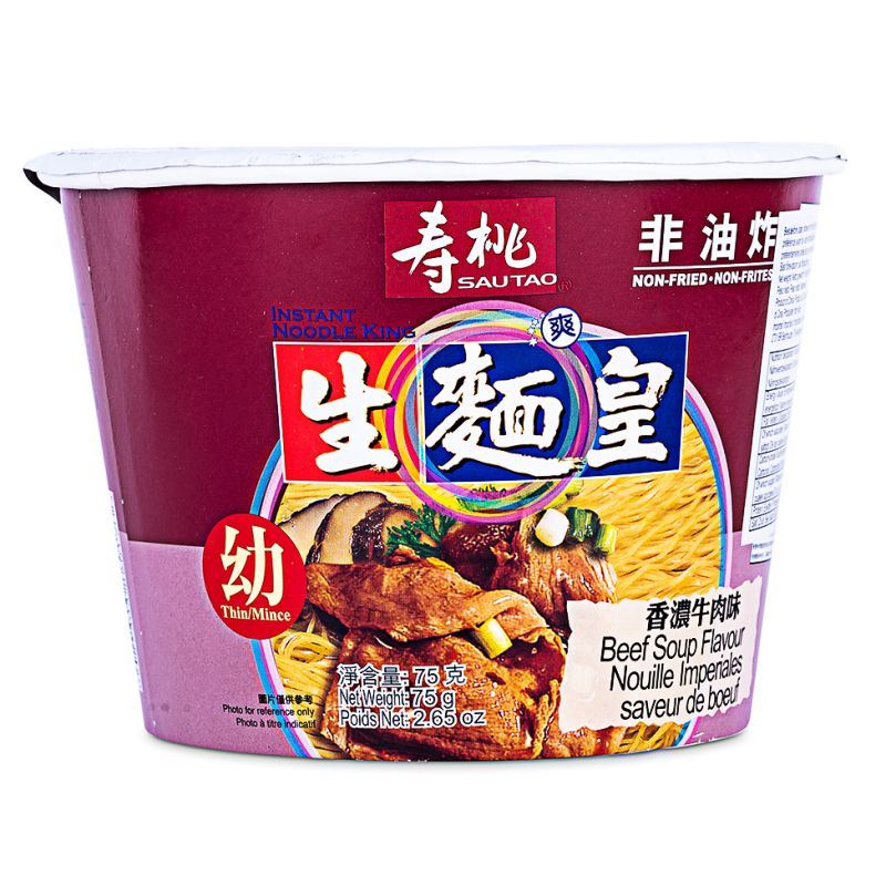 Sau Tao Instant Noodle King Thin Noodle Bowl (Beef Soup Flavour) 壽桃牌 生麵王碗麵 (香濃牛肉味)