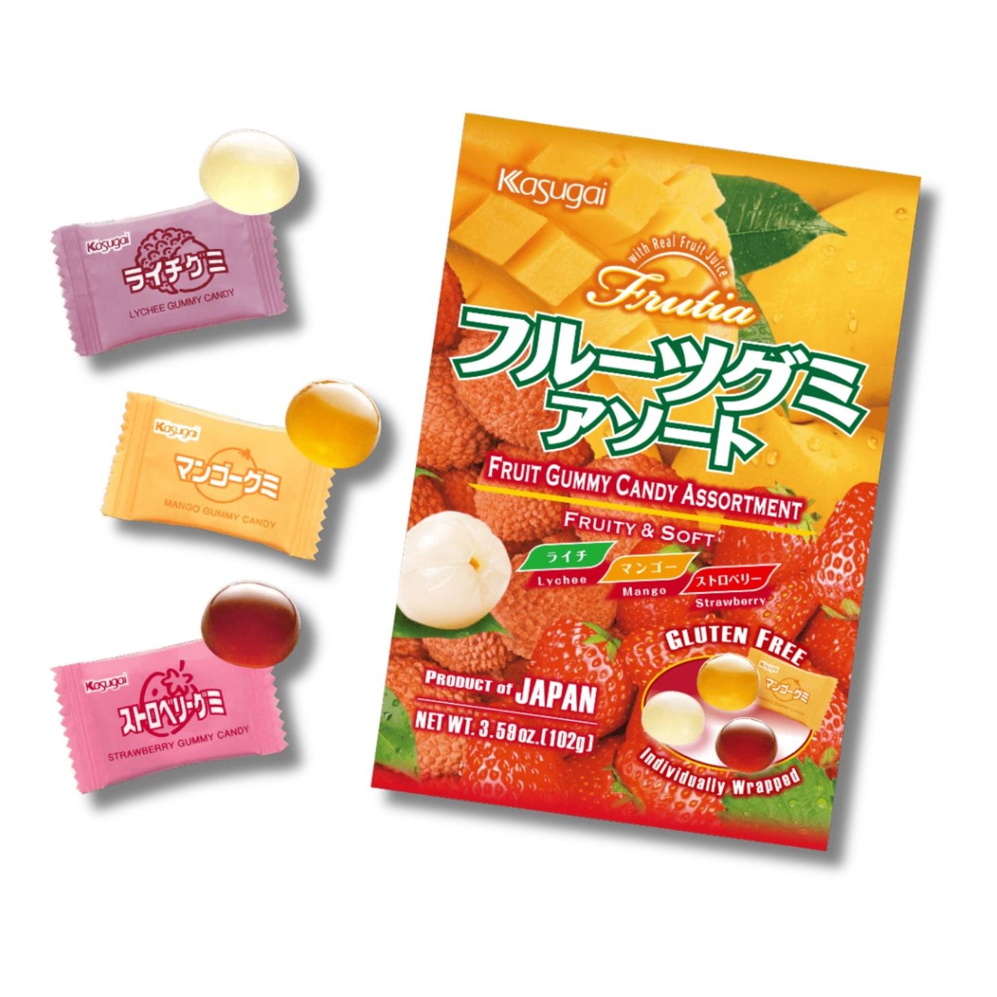 Kasugai Frutia Fruit Gummy Candy Assortment