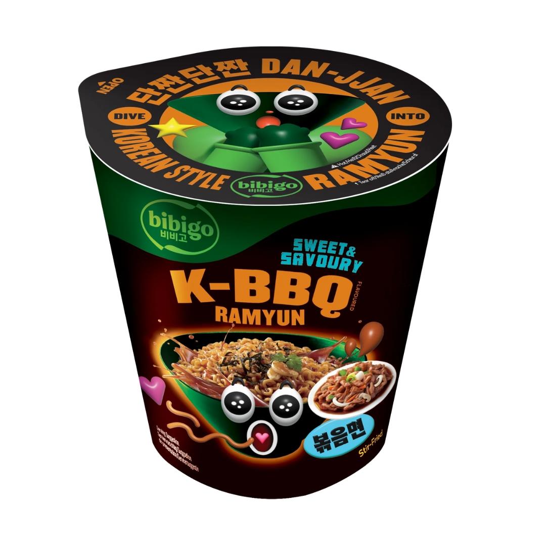 CJ Bibigo Korean Style Stir-Fried Cup Ramyun (K-BBQ Flavour)