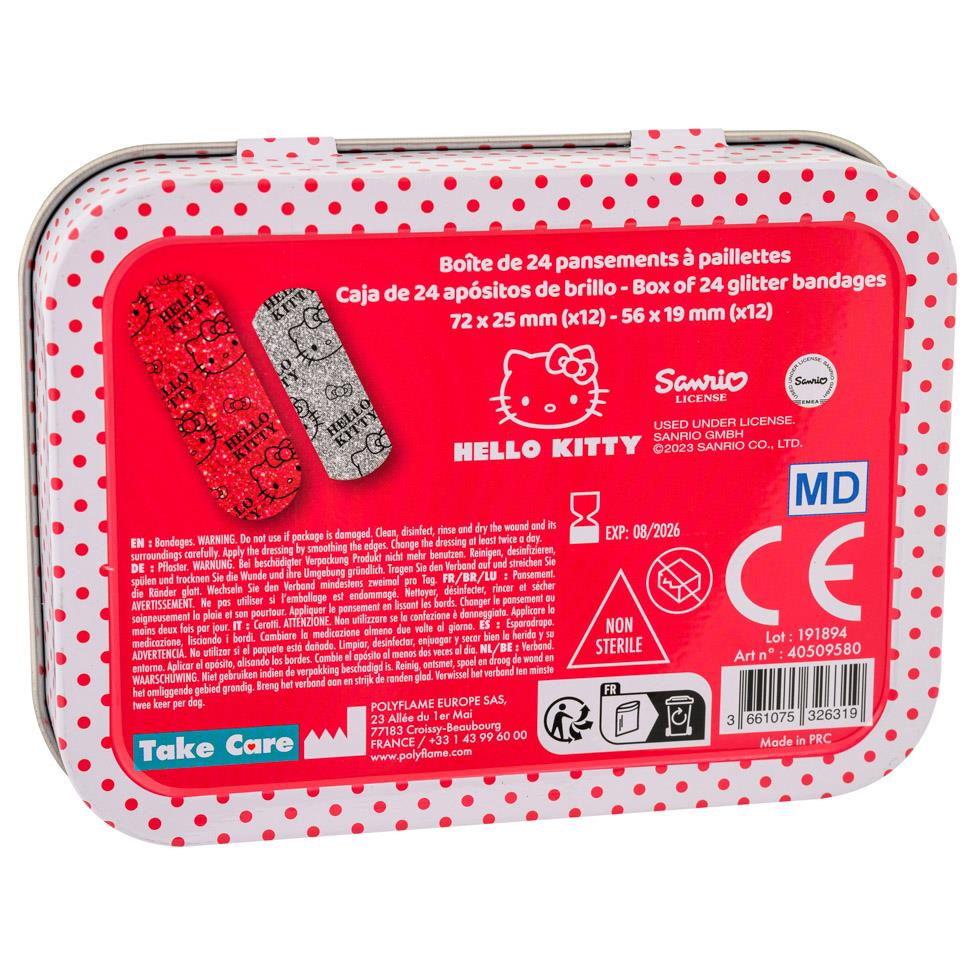 Hello Kitty Glitter Bandages (Red & Grey) (Box of 24)