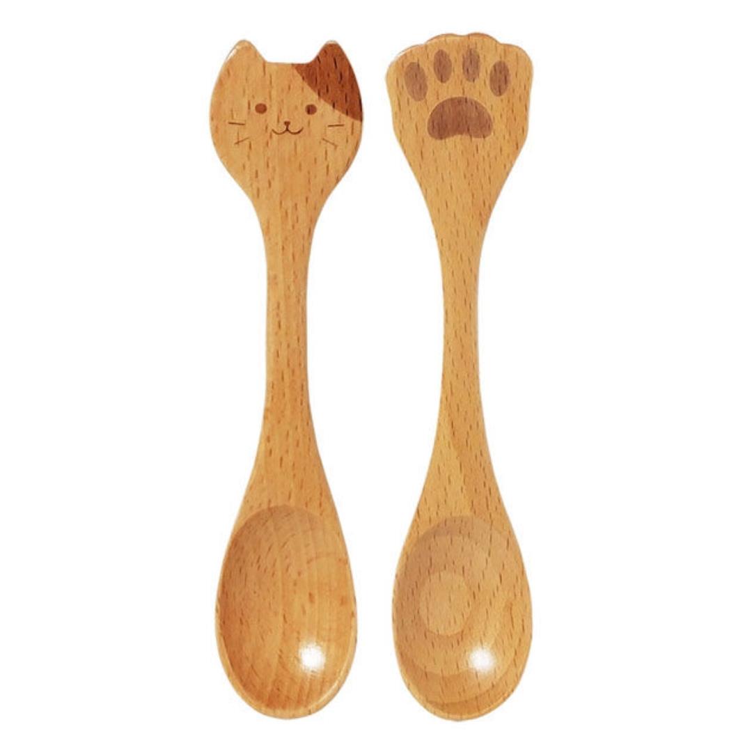 Maruki Cat Wooden Spoon (Random Design) 木製スプーン ねこ・肉球
