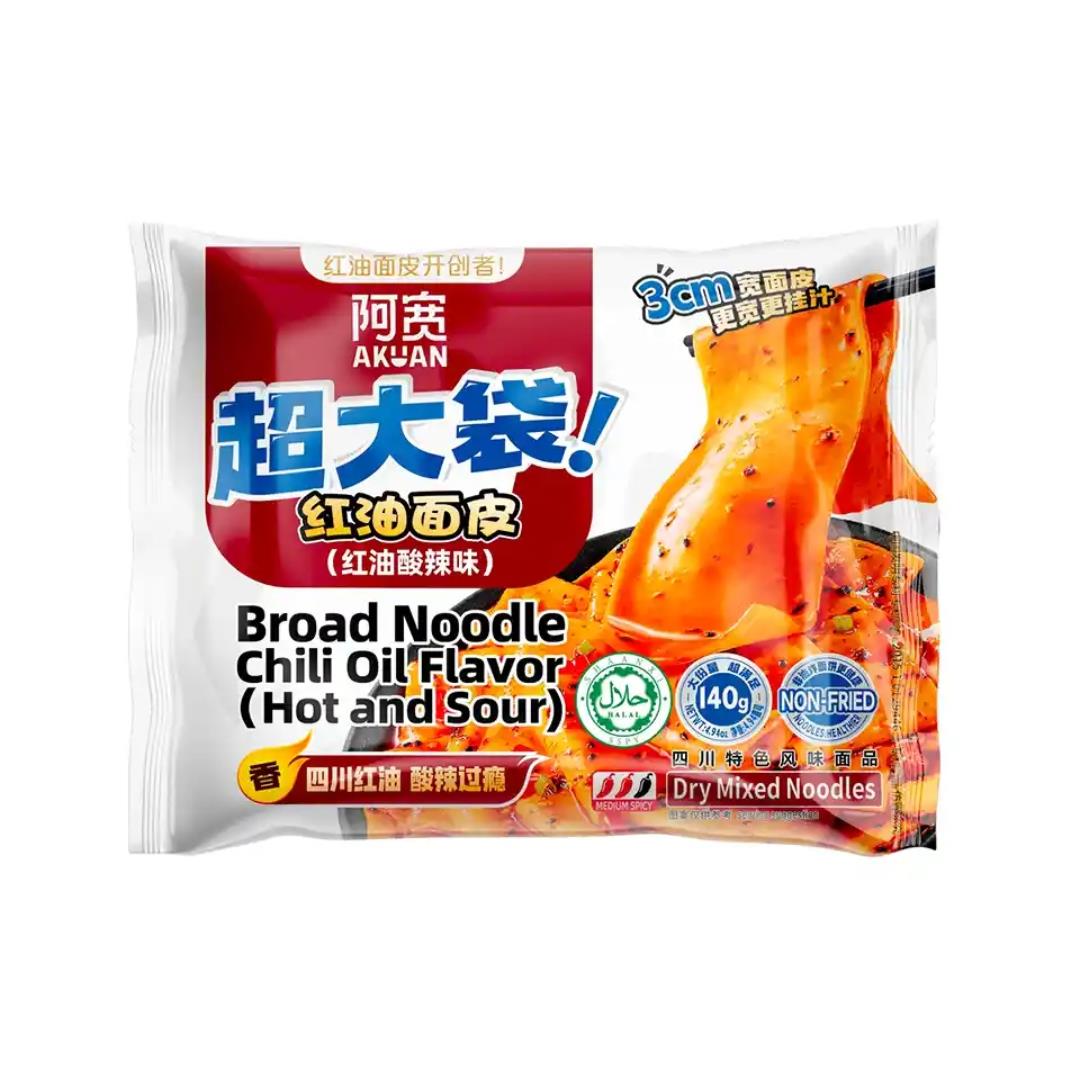 Bai Jia instant Broad Noodle (Hot and Sour Chilli Oil Flavour) 白家阿寬 超大袋紅油面皮 (紅油酸辣味)
