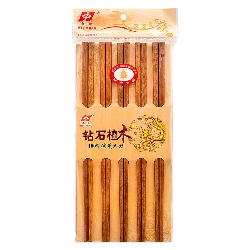 Wei Heng Dark Wooden Chopsticks (10 pairs) 魏恒乌木筷子 (10双)