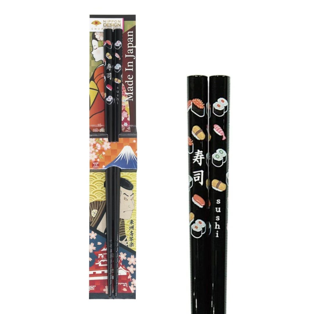 Nippon Design Chopsticks (Japanese Sushi Design) 日本デザイン箸 寿司 黒