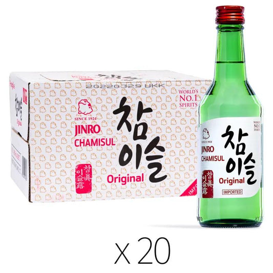 Jinro Chamisul Original Soju (Low Sugar) 참이슬 (ABV 20.1%) (350ml x 20)