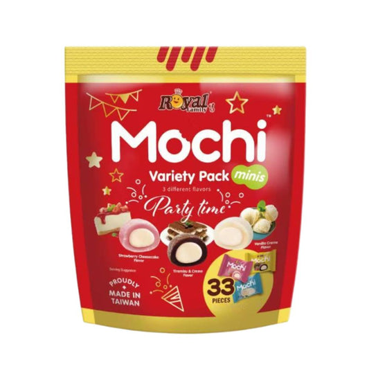 皇族派對時光迷你麻糬綜合包（草莓起司蛋糕風味、提拉米蘇與奶油風味、香草奶油風味）