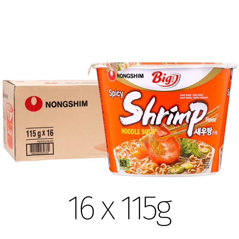 Nongshim Big Bowl Spicy Shrimp Flavour Noodle 새우탕 큰사발 (16 pcs)