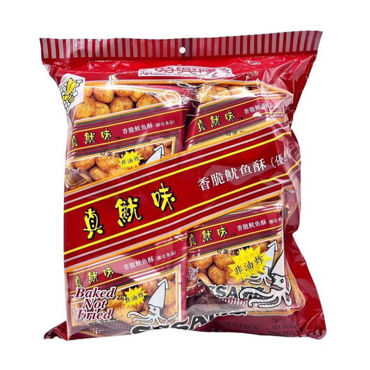 Sze Hing Loong Sesame Cuttlefish Puffs (Pack of 8) 時興隆 真魷味 (優惠包)