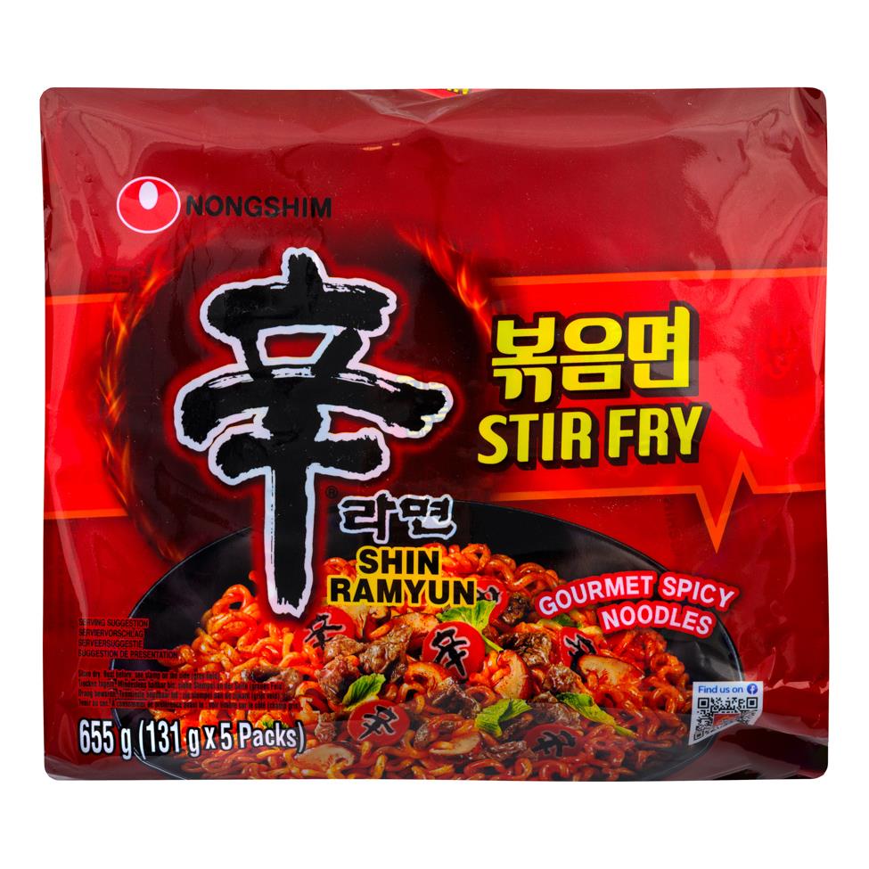 Nongshim Shin Ramyun Stir Fry Multipack (Pack of 5) 农心 辛拉面拌面 (5包装)