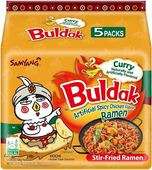 Samyang Buldak Hot Chicken Flavor Ramen (Curry) Multipack (Pack of 5) 불닭볶음면