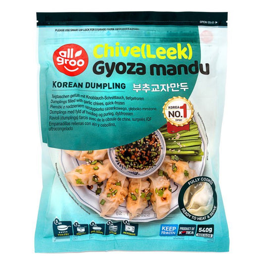 Allgroo Chive (Leek) Gyoza Mandu Korean Dumpling 부추교자만두