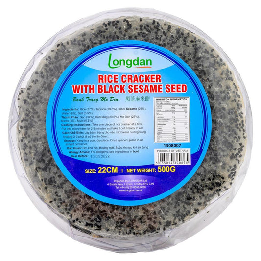 Longdan Rice Cracker with Black Sesame Seed 黑芝麻米餅