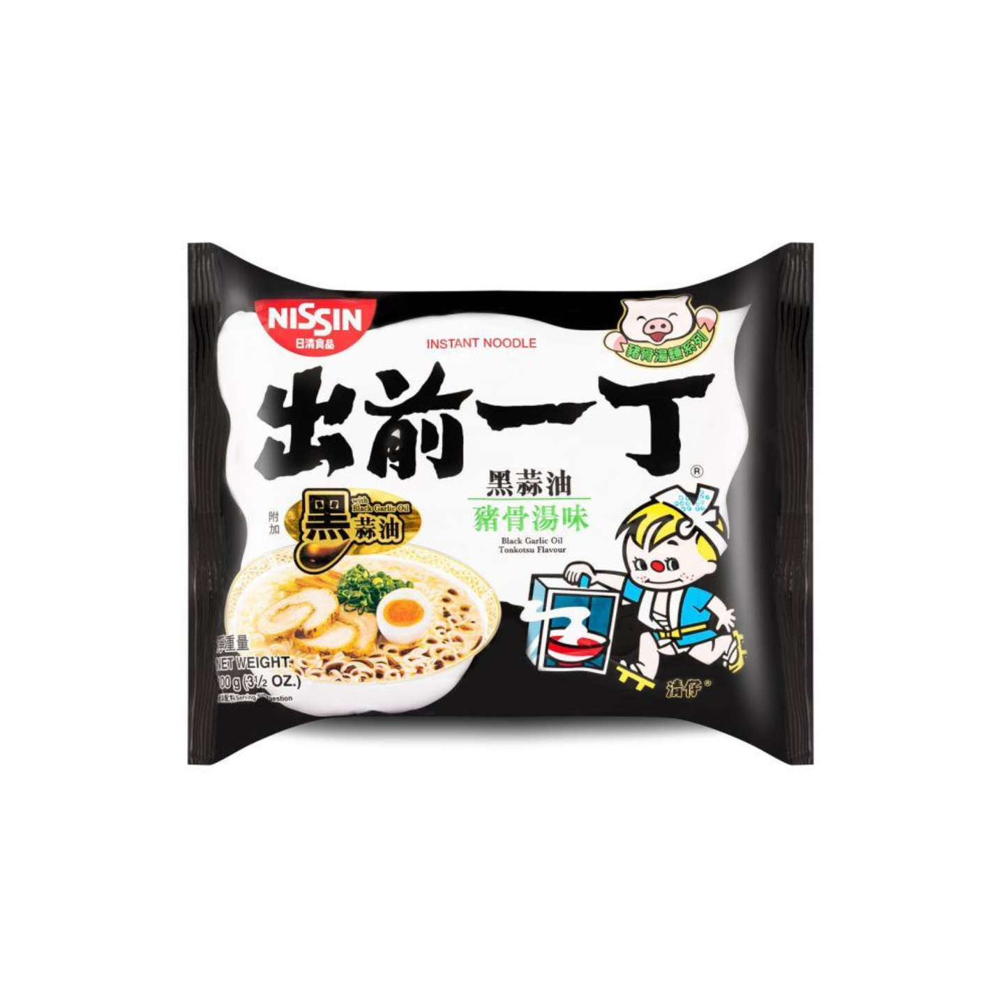 Nissin Black Garlic Oil Tonkotsu Flavour Instant Noodles 出前一丁 黑蒜油猪骨湯味即食湯麵