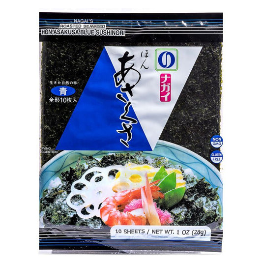 Nagai's Roasted Seaweed Hon Asakusa Sushinori (Blue) はん あさくさ焼のり青 - Best Before: 07/11/2025