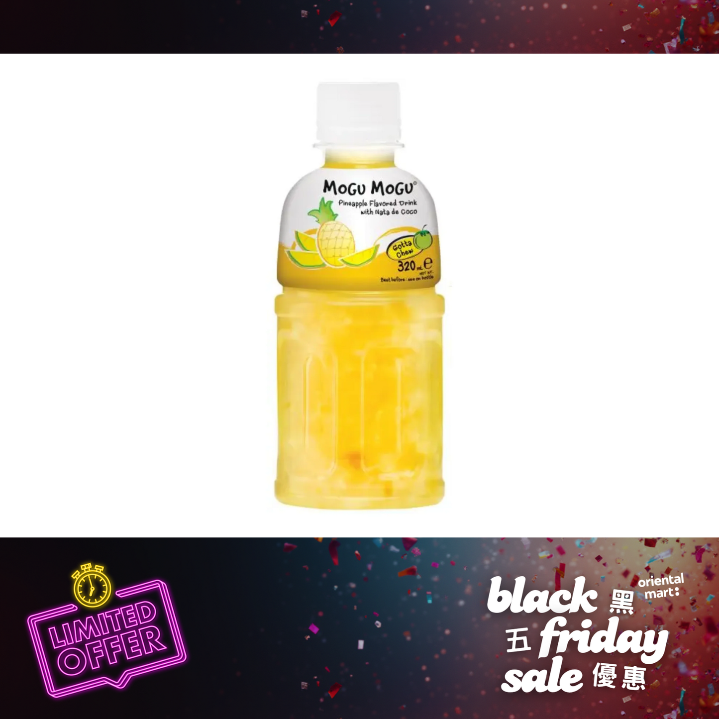 Mogu Mogu Pineapple Flavored Drink with Nata De Coco