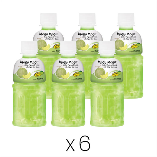 Mogu Mogu Melon Flavored Drink with Nata De Coco Multipack (Pack of 6)