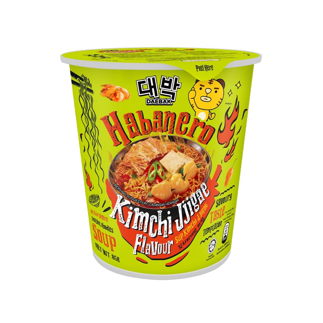 Daebak Instant Noodle Soup Cup (Habanero Kimchi Jjigae Flavour)