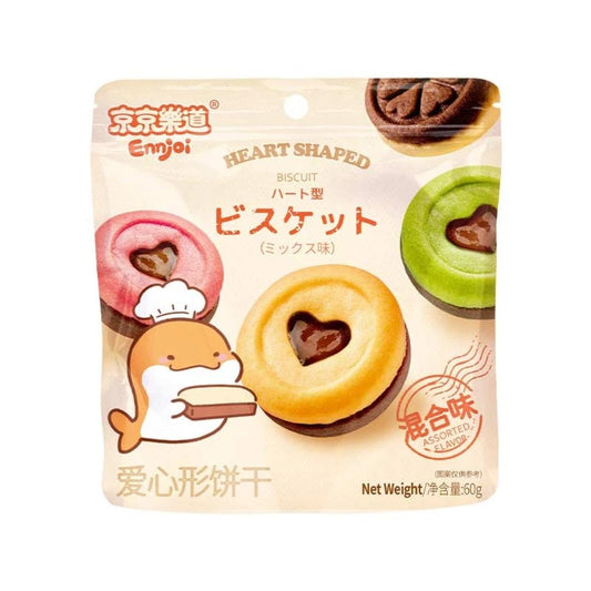 Jing Jing Le Dao Heart Shaped Biscuit (Assorted Flavour) 京京樂道 愛心型餅乾 (混合味)