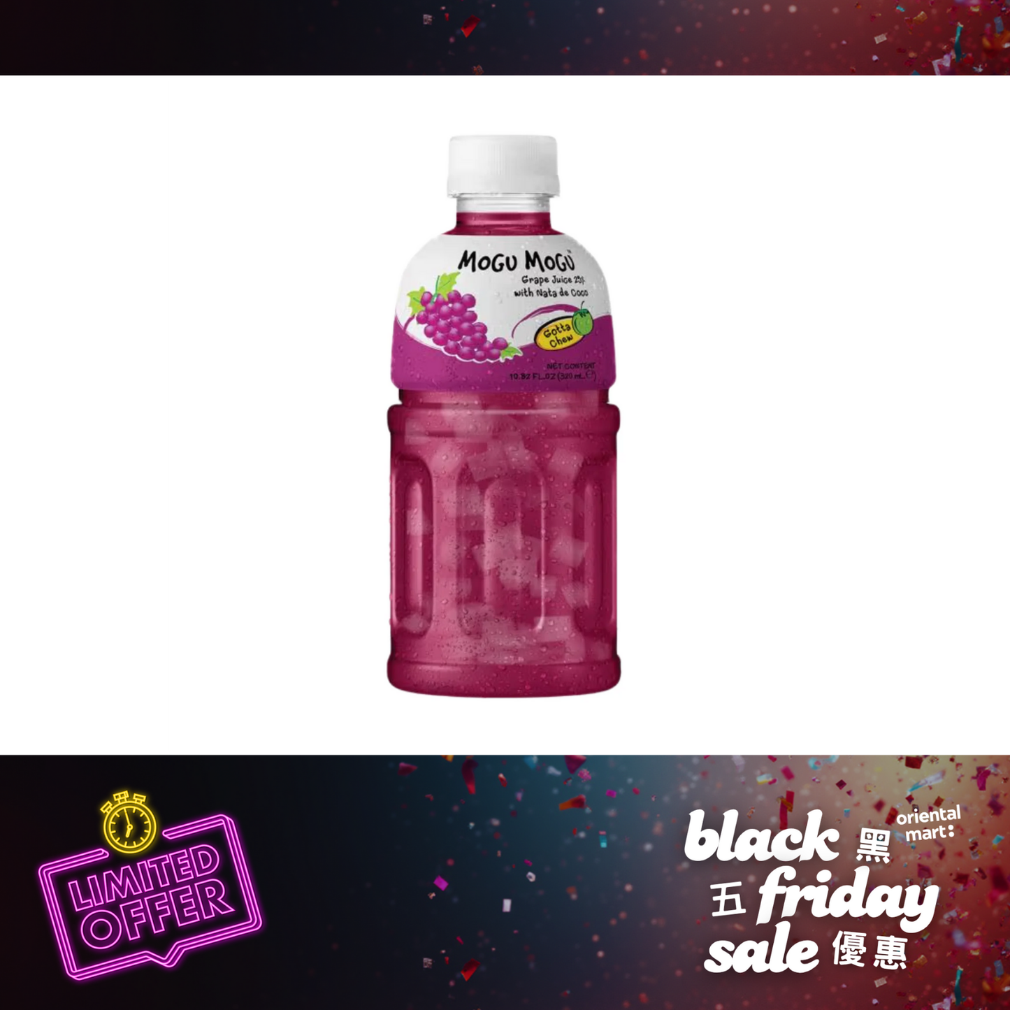 Mogu Mogu Grape Flavored Drink with Nata De Coco