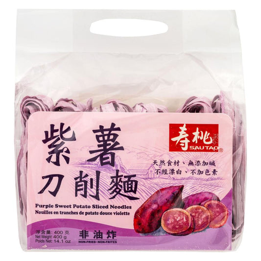 Sau Tao Purple Sweet Pototo Sliced Noodles 壽桃 紫薯刀削麵