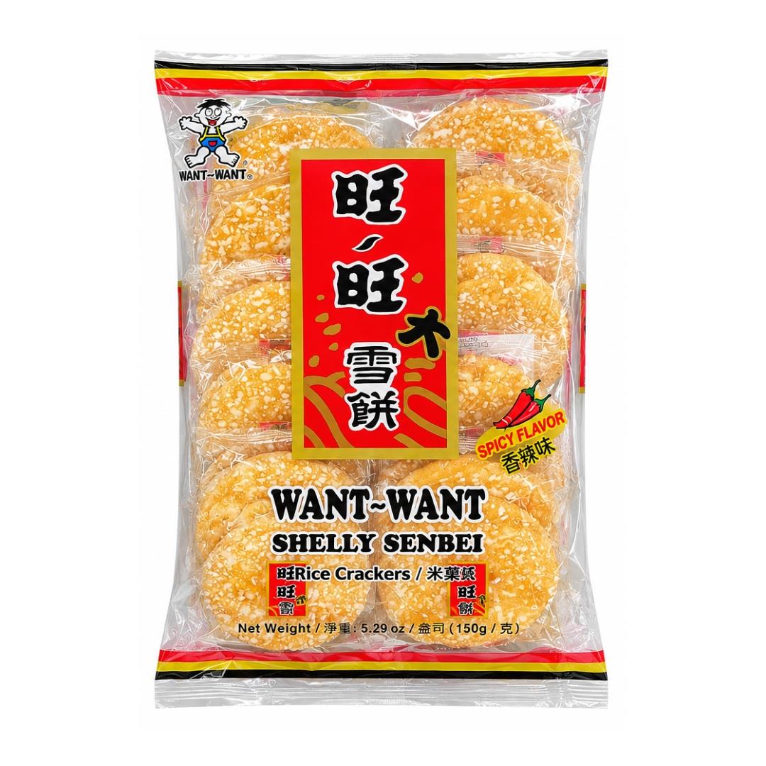 Want Want Shelly Senbei Rice Crackers (Spicy Flavour) 旺旺 大雪餅 (香辣味)
