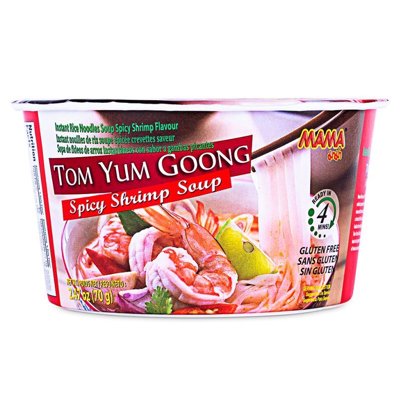 Mama Tom Yum Goong Instant Rice Noodle Bowl (Spicy Shrimp Flavour)