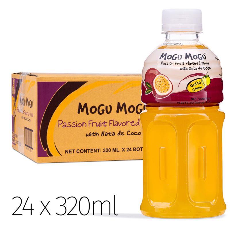 Mogu Mogu Passion Fruit Flavored Drink With Nata De Coco (Case of 24)