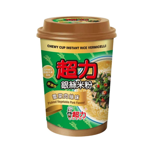 Chewy Cup Vermicelli (Pickled Vegetable & Pork Flavour) 超力杯裝銀絲米粉 (雪菜肉絲味)