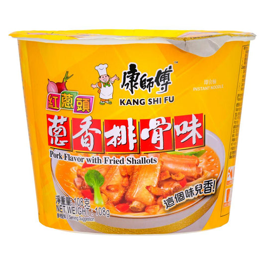 Master Kong Pork Flavour with Fried Shallots Instant Noodle (Bowl) 康師傅 蔥香排骨麵 (碗)