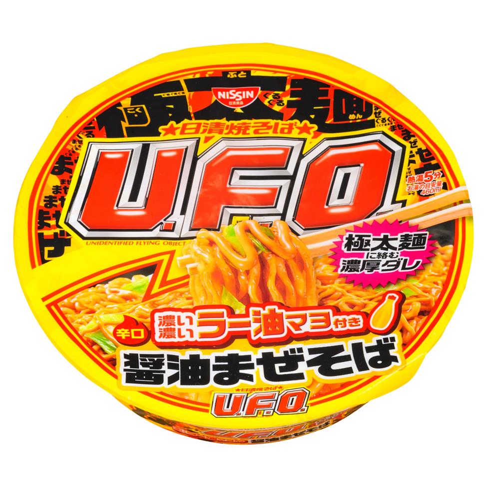 Nissin UFO Instant Yakisoba - Pan Fried Noodles (Spicy Mayo Flavour) (JPN Version) 日清 日本版飛碟炒麵 (辣蛋黃醬味)