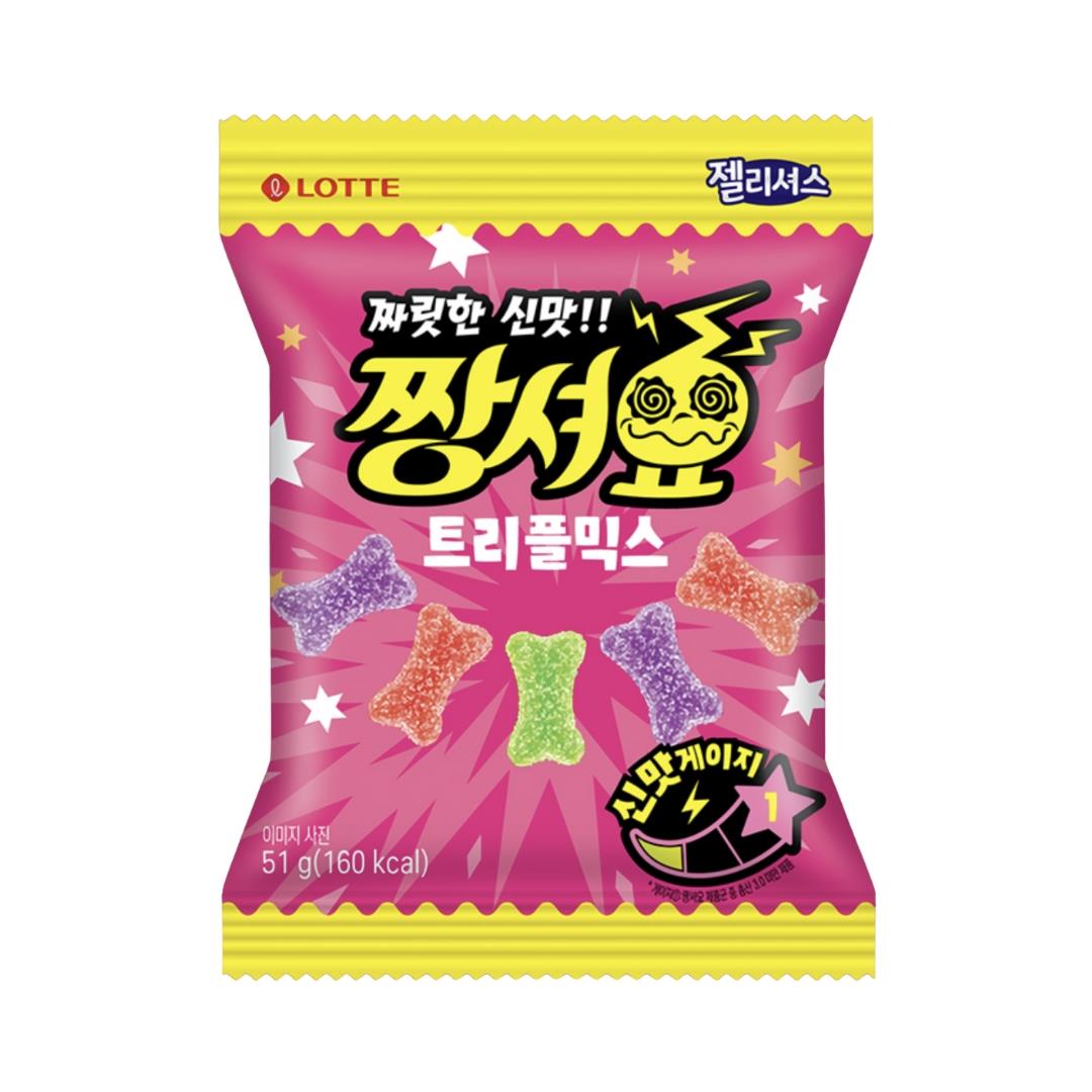 Lotte Jellycious Sour Fruits Candy 롯데 젤리셔스 짱셔요 트리플믹스