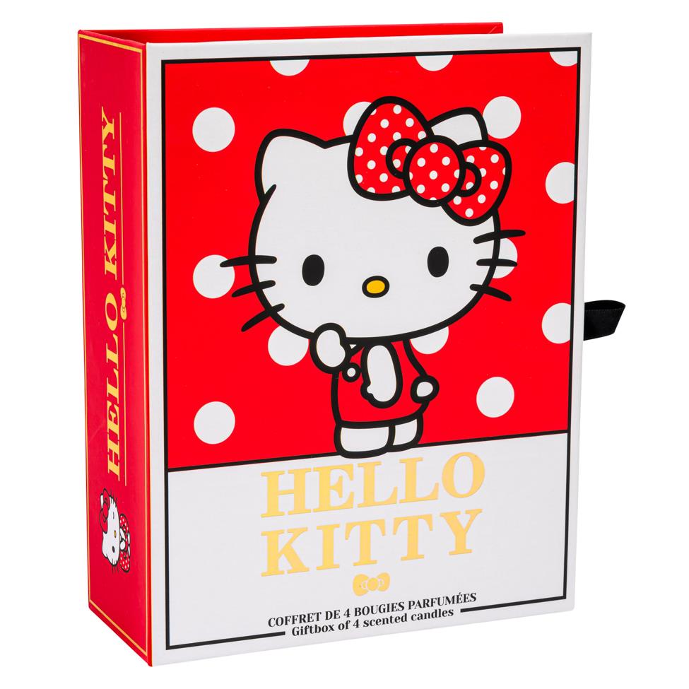 Hello Kitty Giftbox of 4 Scented Candles (Vanilla and Strawberry Fragrances)