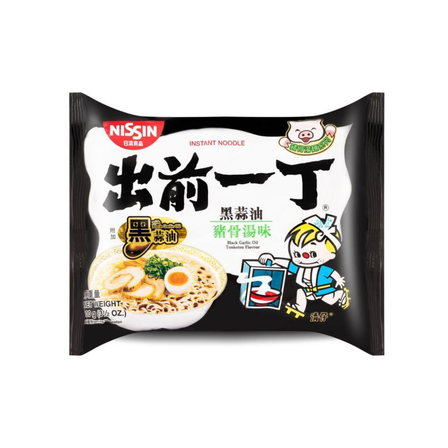 Nissin Black Garlic Oil Tonkotsu Flavour Instant Noodles 出前一丁 黑蒜油猪骨湯味即食湯麵