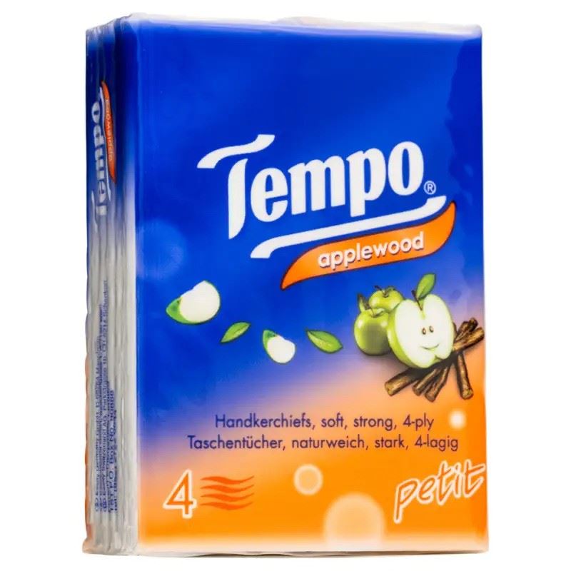 Tempo 4-ply Handkerchief Petit (Apple Wood) Single Pack 迷你蘋果木香味紙手巾 (單包)