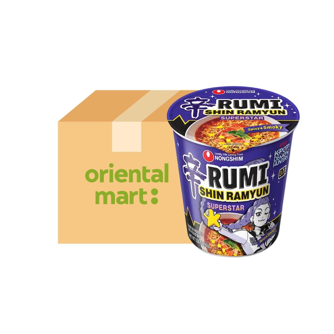 Nongshim K-pop Demon Hunters Rumi Shin Ramyun Superstar Cup Noodle (Spicy & Smoky) (Case of 12)
