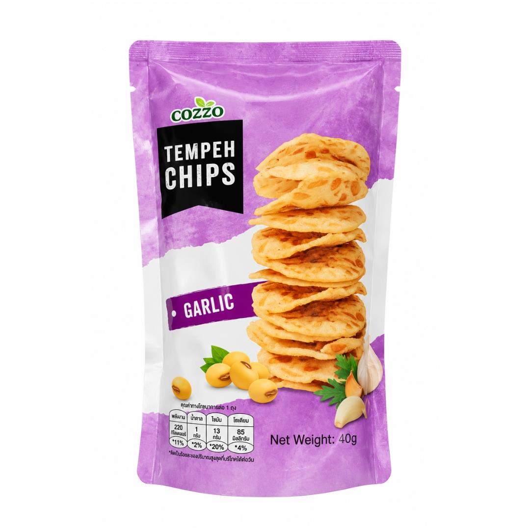 Cozzo Tempeh Chips Soybean Snack (Garlic Flavour)