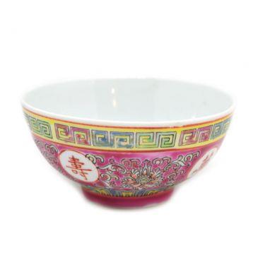 Red Pattern Chinese Soup Bowl