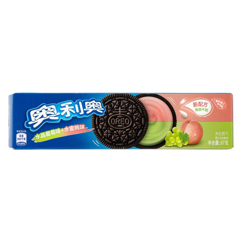 Oreo Cookie (Grape & Peach Flavour) 奧利奧 夾心餅乾 (水晶葡萄味 + 水蜜桃味)